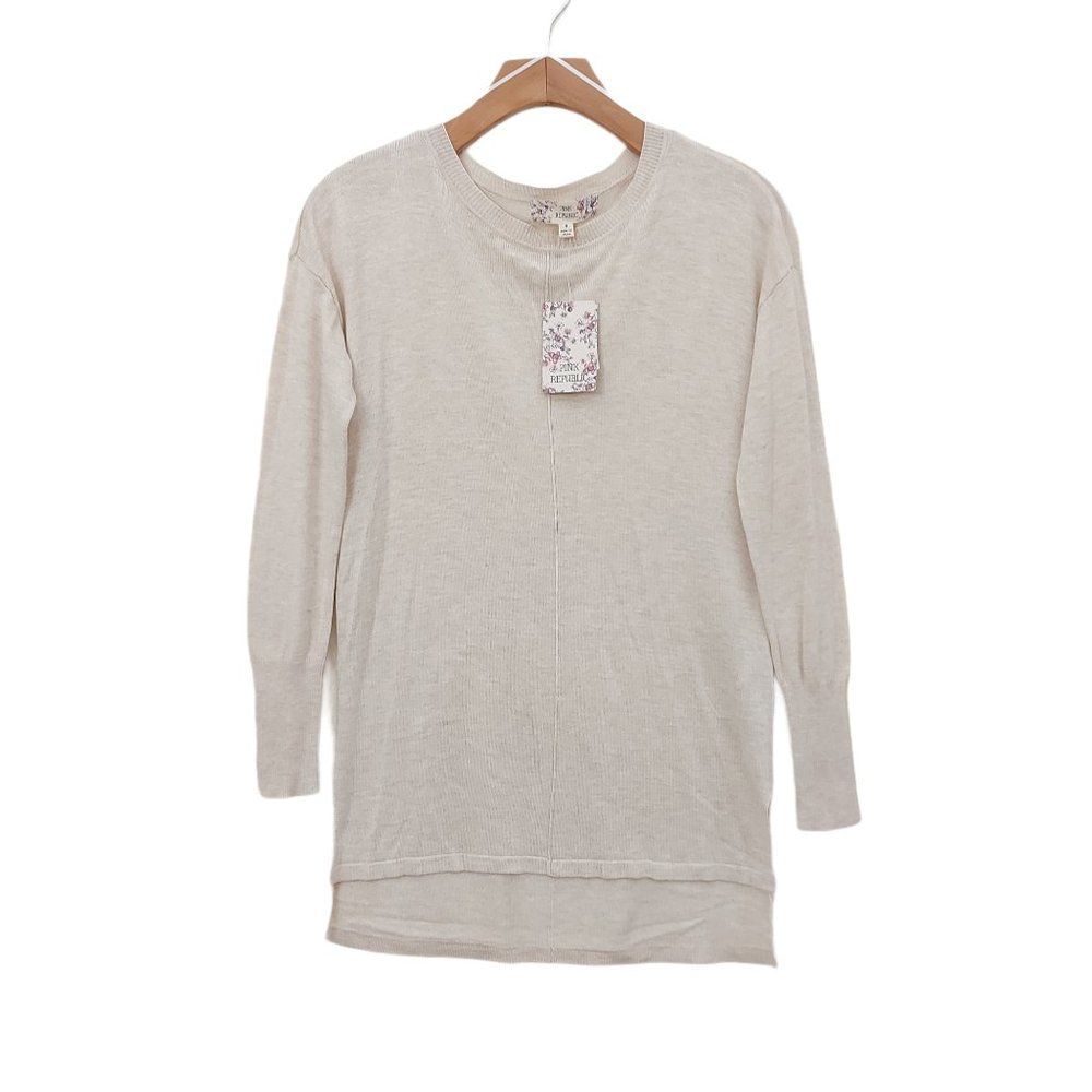 Pink Republic Womens Sweater Pullover Size Small  Beige Long Sleeve Crew Neck